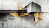 Geometrická hra šedej a žltej