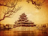 Historická scenéria japonského zámku