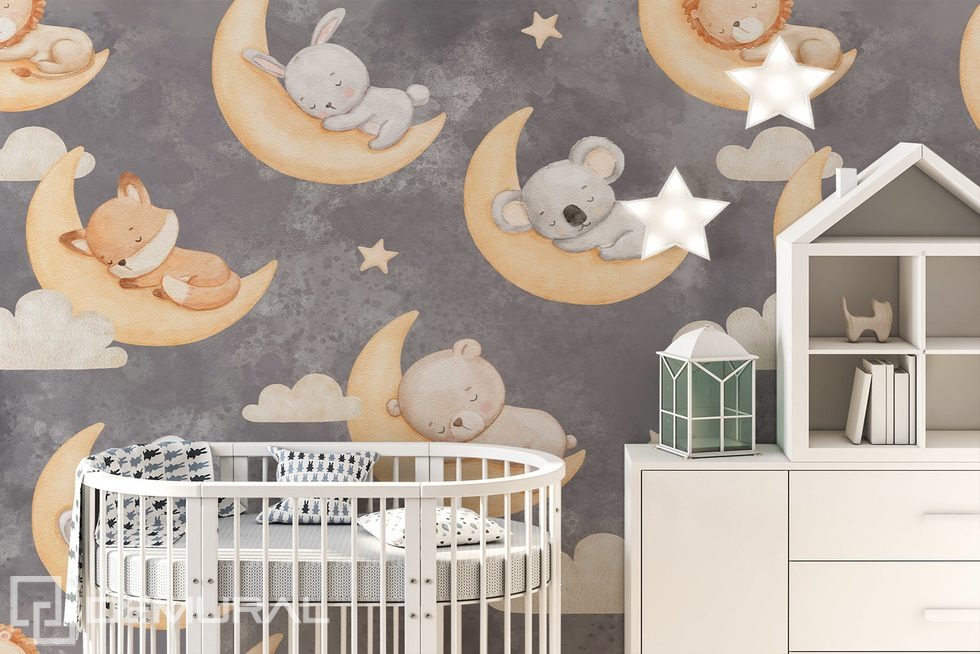 Roztomilý sen s lesními přáteli Fototapety do dětského pokoje Fototapety Demural