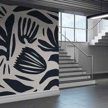 Kontrastni-rostlinny-vzor-v-cerne-a-bile-fototapety-kvetiny-fototapety-demural