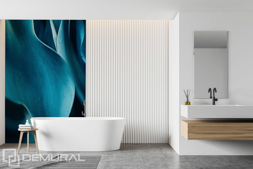 Tyrkysová elegance květinových okvětních lístků Fototapety do koupelny Fototapety Demural