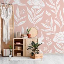 Pudrove-kvety-v-jemnem-boho-stylu-fototapety-do-obyvaciho-pokoje-fototapety-demural