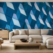 Kontrastna-geometria-priestorovych-panelov-v-intenzivnych-odtienoch-modrej-fototapety-architektura-fototapety-demural