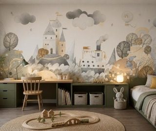 jemny rytmus a skala rozpravkovej panoramy na stene fototapety do detskeho pokoje fototapety demural